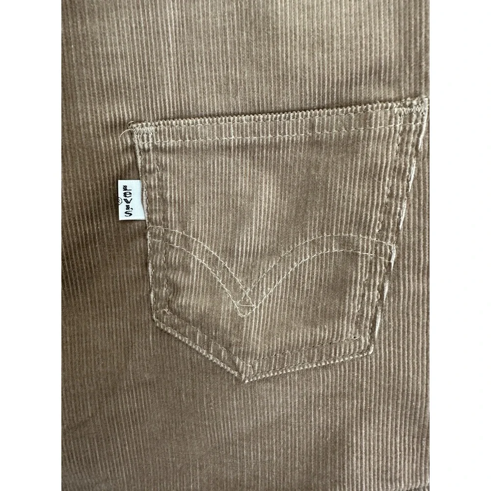 Vintage Levis corduroy Western vest Sz Large Tan sherpa lining Made In USA 70's